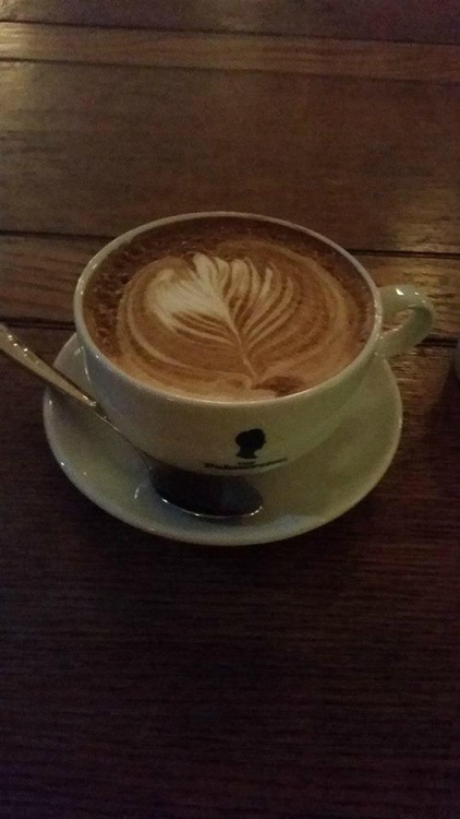 The delicious creamy coffee