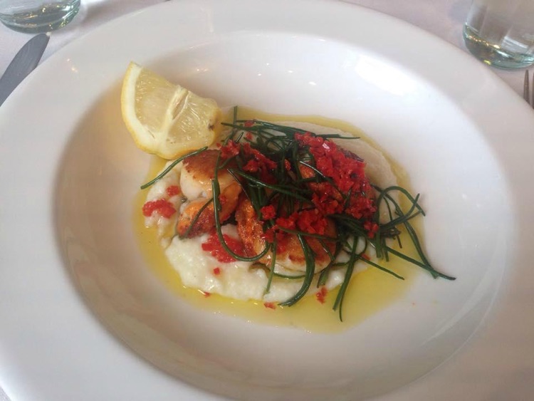 Scallops to start