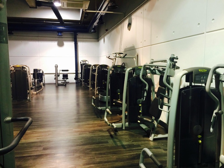 Free weights and large cardio area on lower level