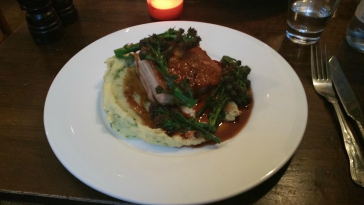 Pork Belly Dinner at The Warwick