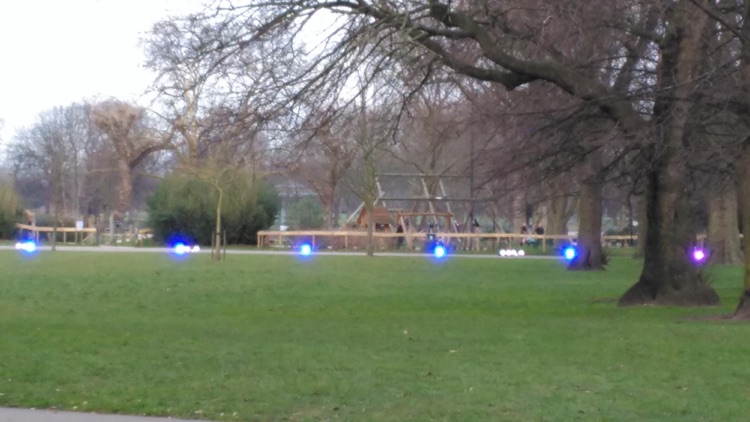 A special light show along the footpath