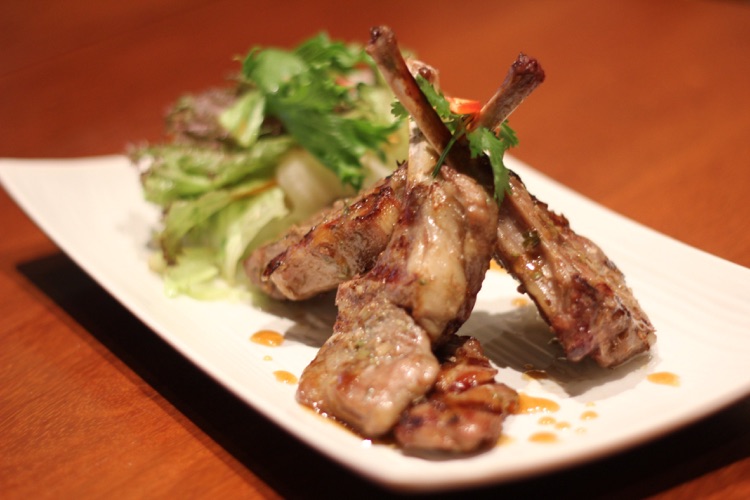Grilled marinated rack of lamb
