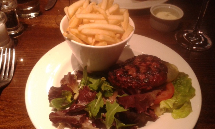 Medium rare naked Davy's Burger