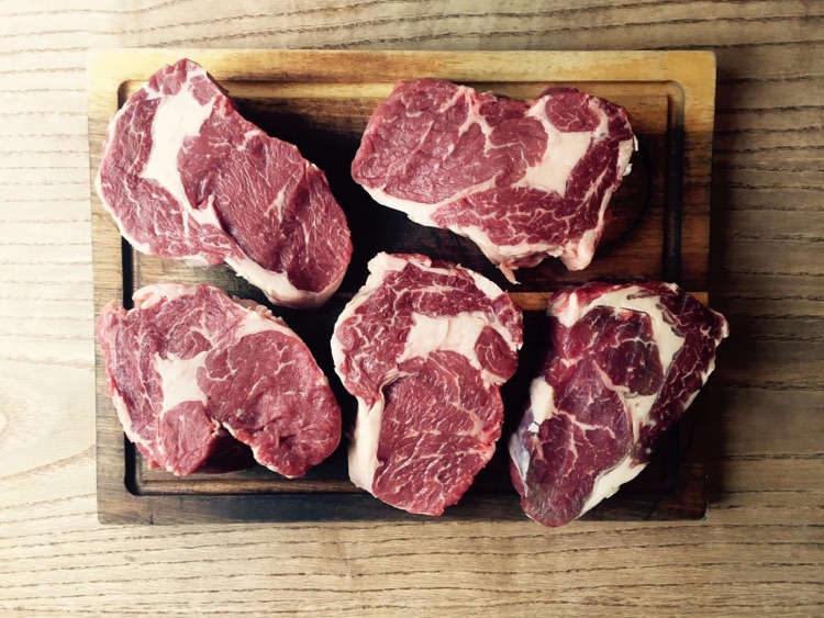 Marbled steak from our local butcher