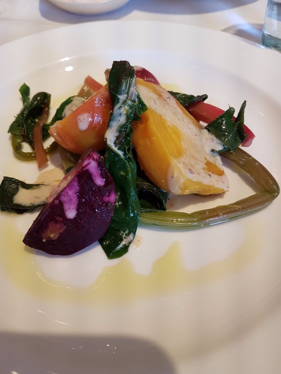 Warm beetroots with anchovies and creme fraiche