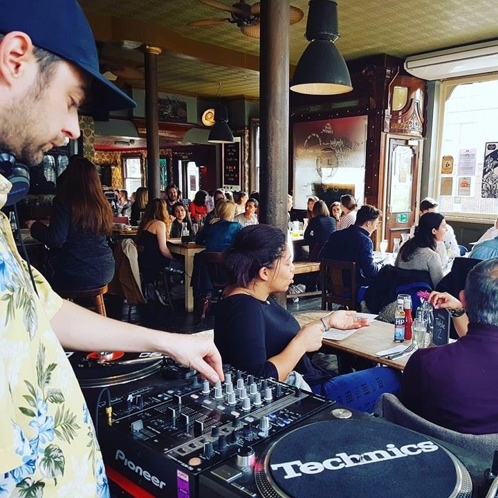 DJ Oliver Sudden keeps Brunch lively.