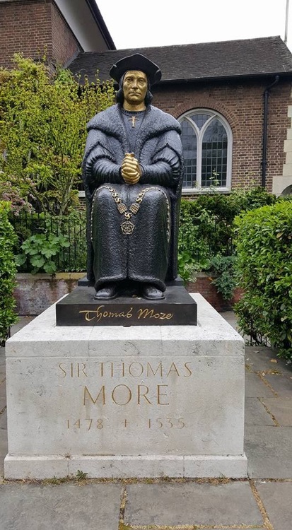 Statue of Thomas More outside Chelsea Old Church