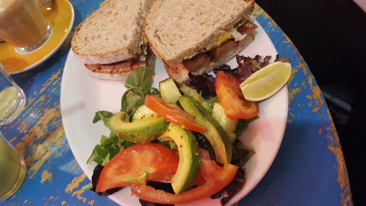 Sandwich with sausage and egg