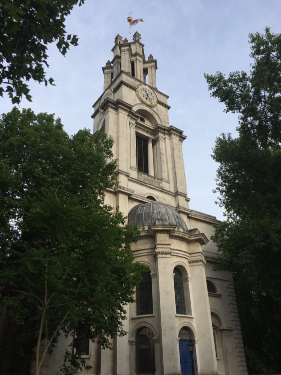 Steeple of St. Anne's from the NW (July 2017)