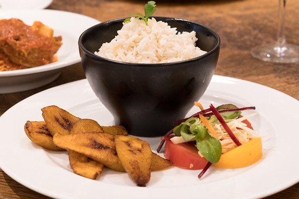 White Rice, Plantain and ....whatever else you fancy