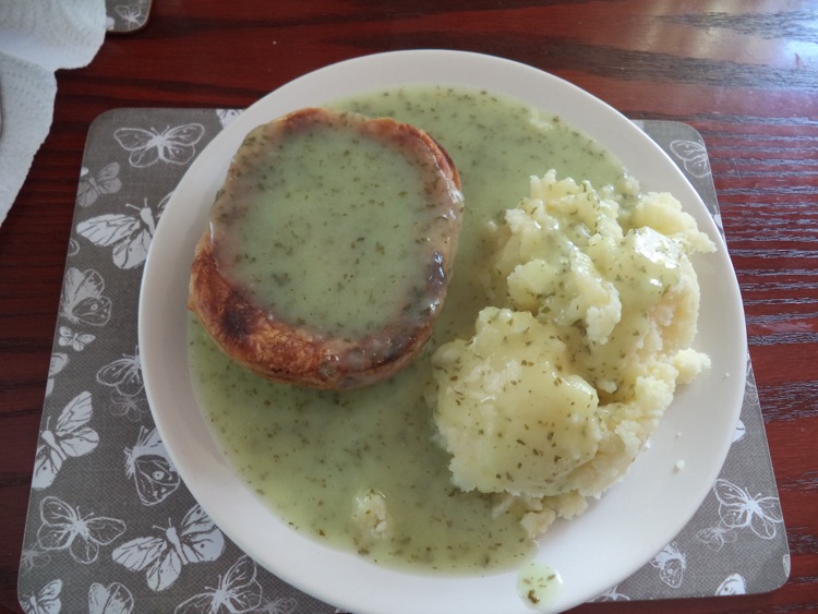 Had to take this photo as we hadn't eaten pie and mash for so long. It was lovely.