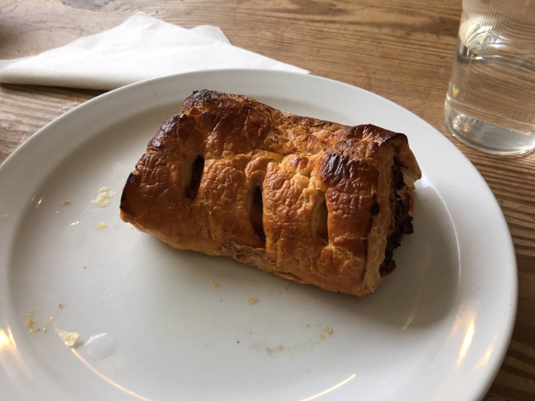 A 'heated' sausage roll was big and home made, but scorched