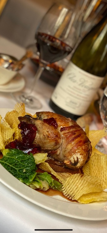 Partridge, game jus and redcurrant jelly