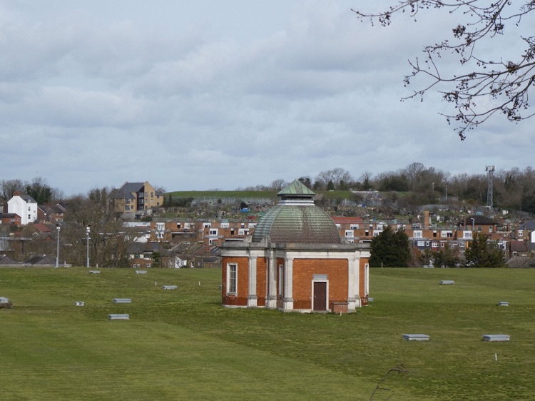 Brenchley Garden, Honor Oak, South London: the roof of the Beechcroft Reservoir