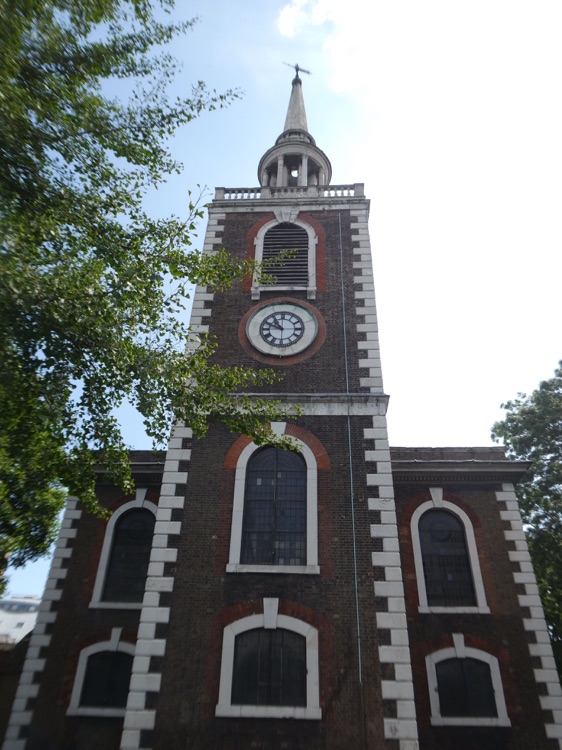 The Church of Saint Mary the Virgn, Rotherhithe: church bell tower