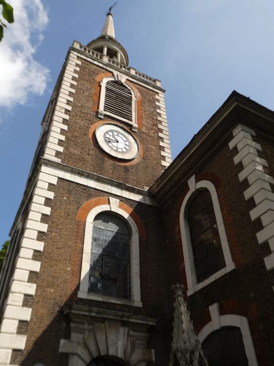 The Church of Saint Mary the Virgn, Rotherhithe: church bell tower