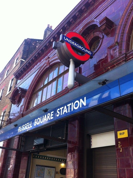A photo of Russell Square Station