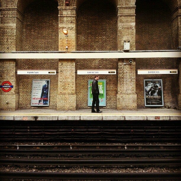 A photo of Barbican Station