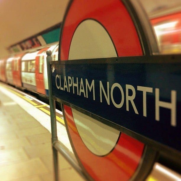 A photo of Clapham North Station