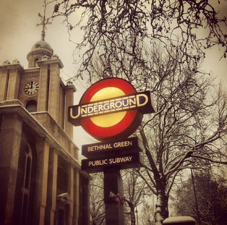 A photo of Bethnal Green Station
