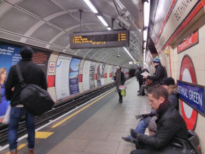 A photo of Bethnal Green Station