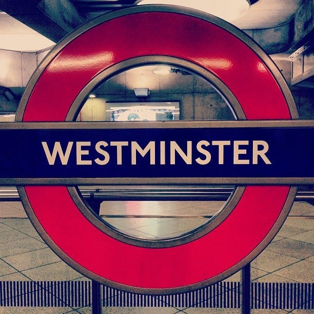 A photo of Westminster Station