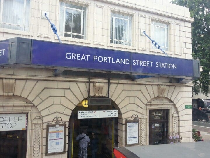 A photo of Great Portland Street Station