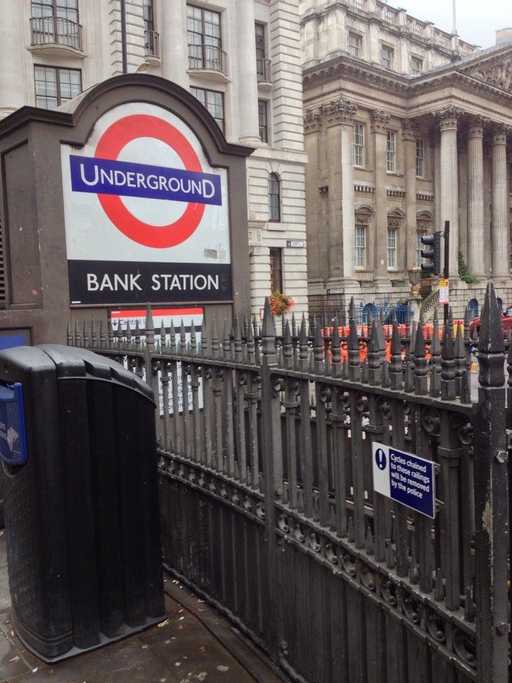 A photo of Bank Station