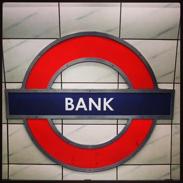 A photo of Bank Station