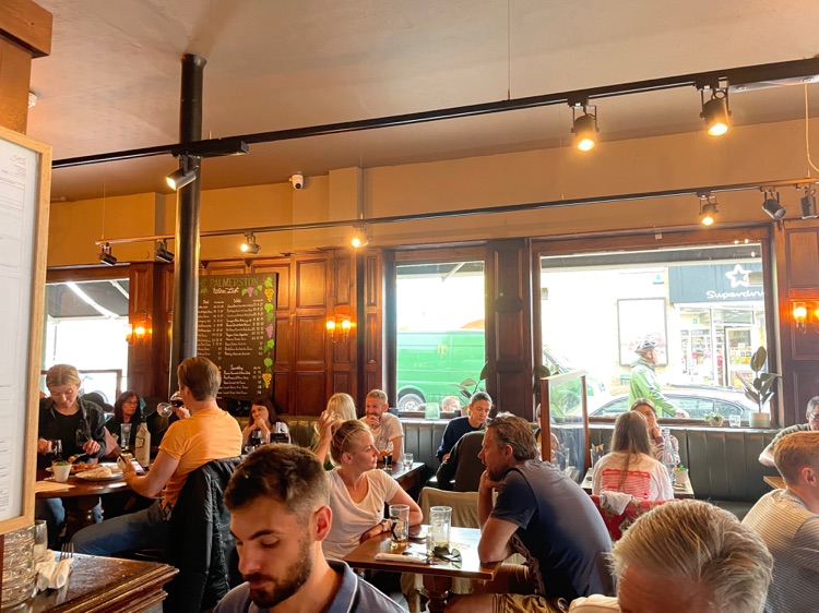 Busy pub with a lively vibe