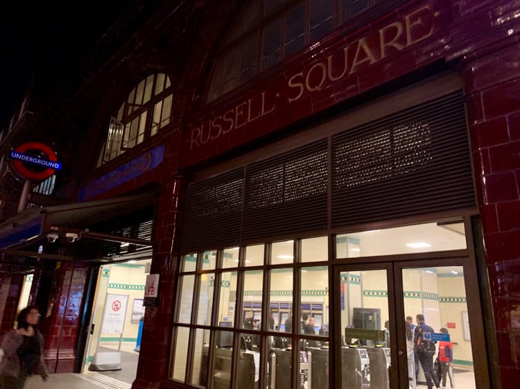 A photo of Russell Square Station