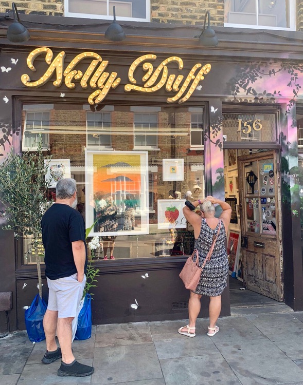 Front of the gallery Nelly Duff. Quite small but filled with cool art.