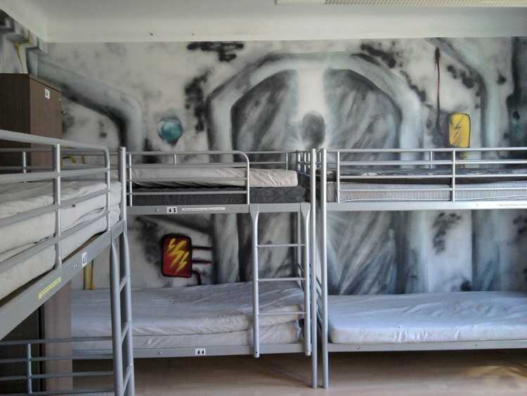 Dorm in the 2nd floor of the hostel (the one in the middle, where reception is)