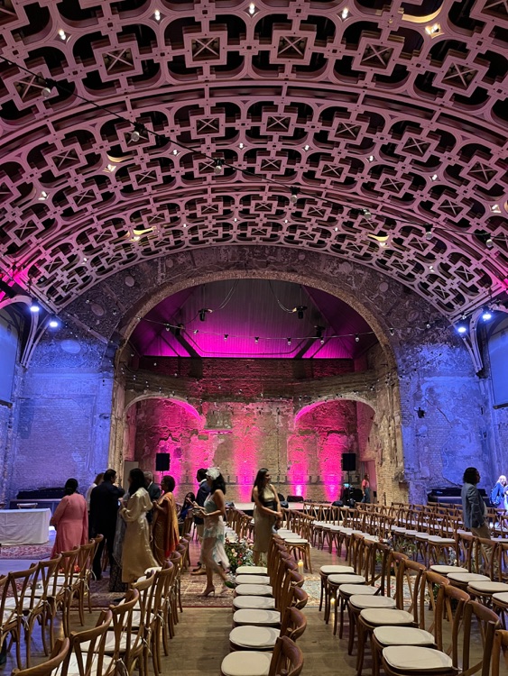 Grand Hall lit up for the wedding