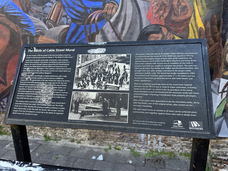 A photo of The Battle of Cable Street Mural