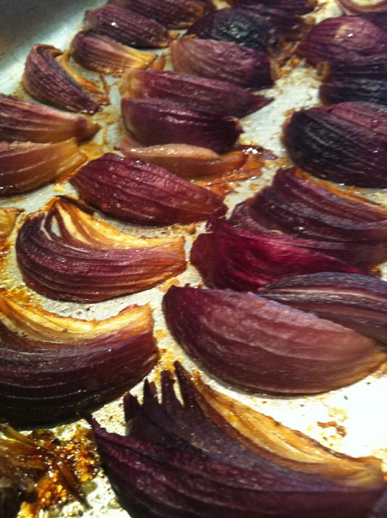 Roasted red onions