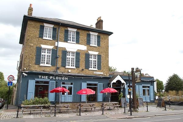Outside the Plough pub in Dulwich