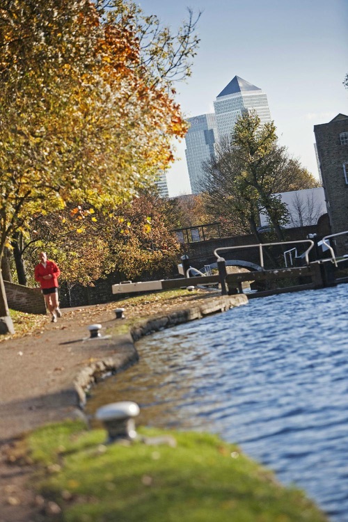 Regent's Canal runs by the side of the accommodation