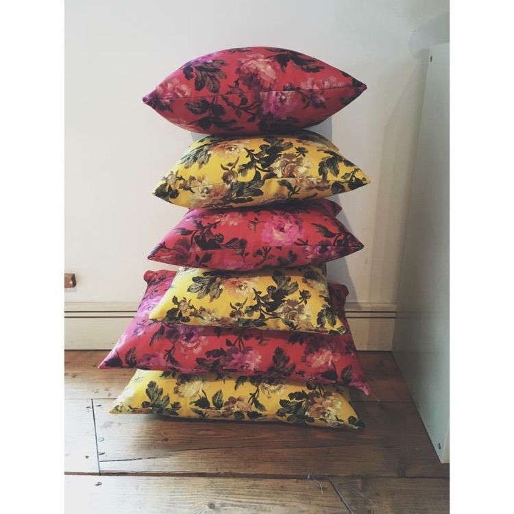 Six large cushions.