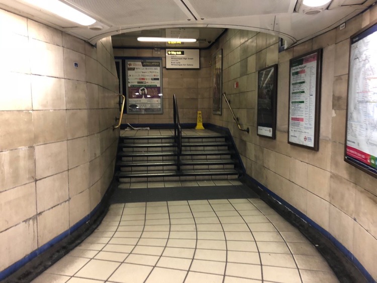 A photo of Aldgate East Station