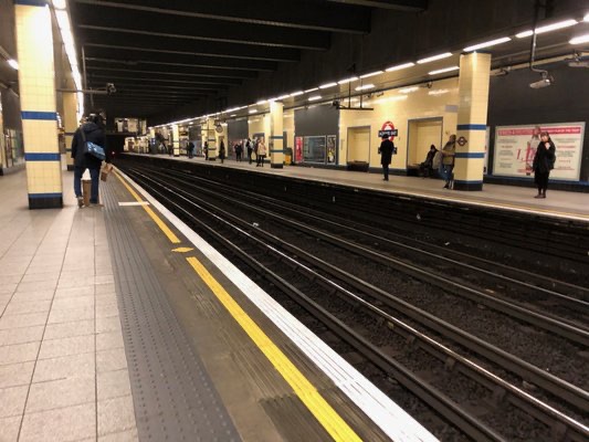 A photo of Aldgate East Station