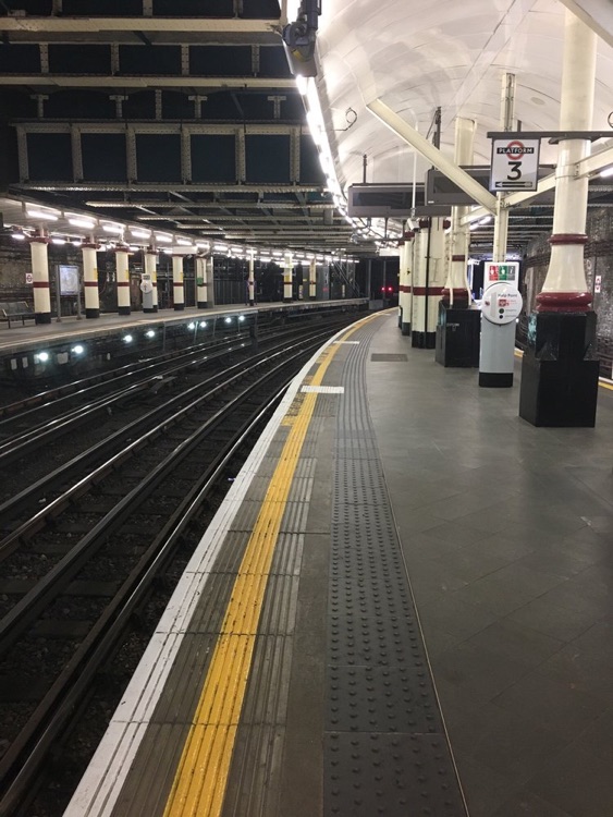 A photo of Aldgate Station