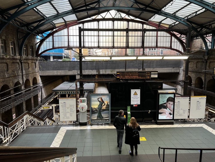 A photo of Aldgate Station