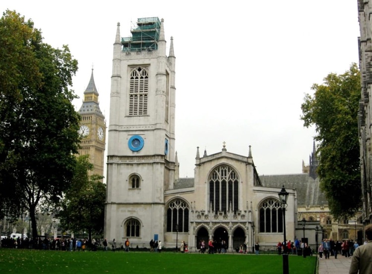 St Margaret's Church, Westminster, with Big Ben behind.