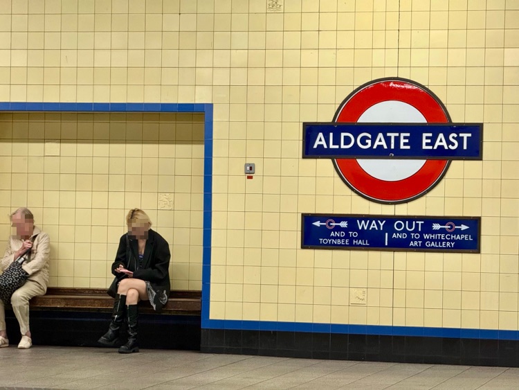 A photo of Aldgate East Station