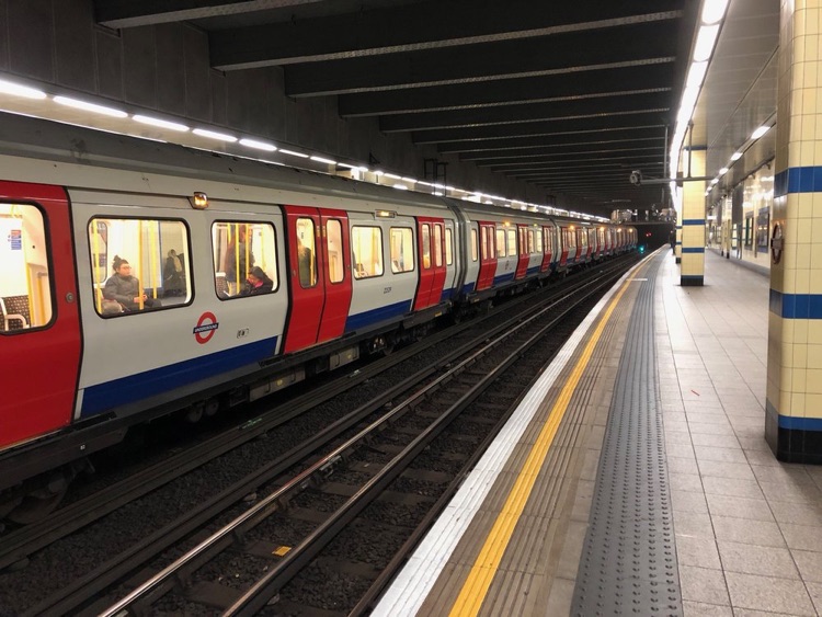 A photo of Aldgate East Station
