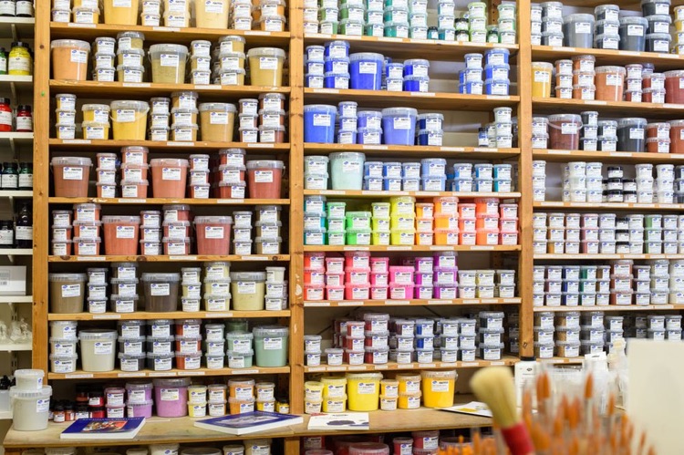 Kremer Pigments in a range of sizes available in our London Store