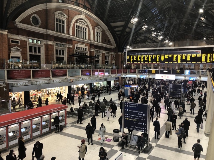 A photo of Liverpool Street Underground Station