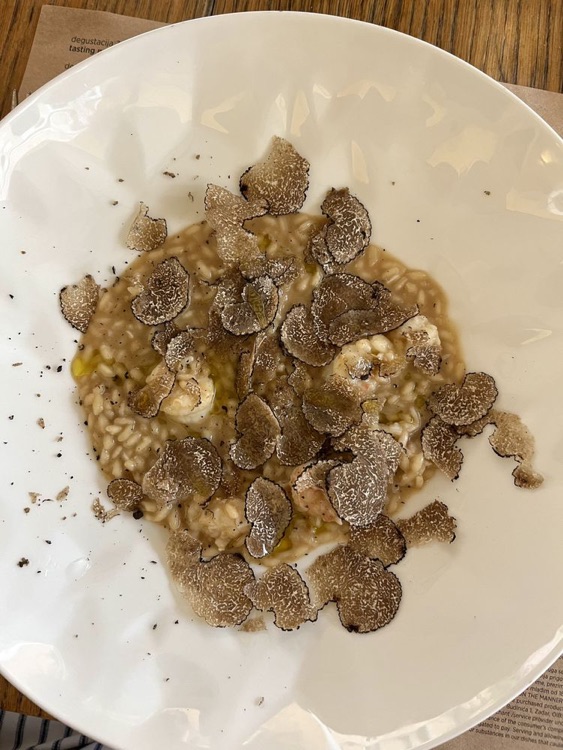 Risotto with prawns mushrooms and TRUFFLES!